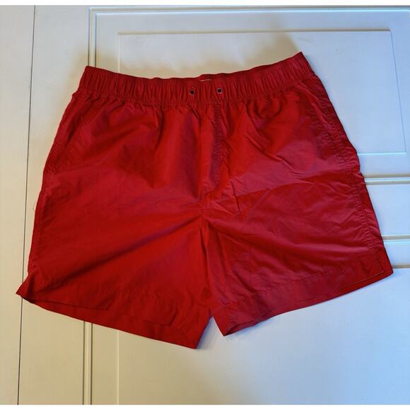 Everlane Other - Everlane Men’s Renew 5” Red Lined Swim Short Trunks Size Medium (No String)